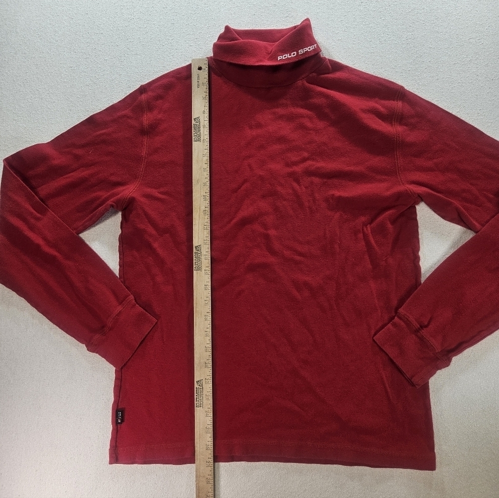 Polo Sport Turtleneck Large Red Y2K Cotton - Picture 5 of 7